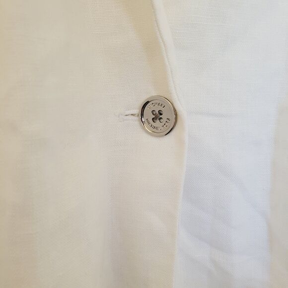 Michael Kors Womens 100% Linen White Blazer Size 20w One Button Single Breasted - Picture 5 of 11